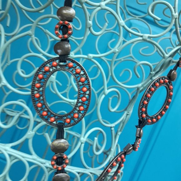 Metal Chain Link Belt Vintage Art Deco  Round Circle Cosplay Gypsy Retro 90s - Picture 8 of 15